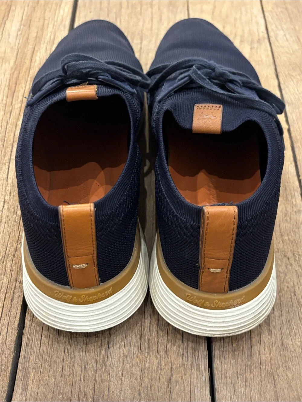 Wolf & Shepherd Men's 11.0 Navy SwiftKnit Derby Lace-Up shoes